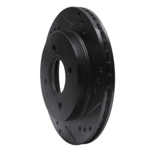 Ford Contour Brake Rotor (1) - Rear Right - R1 Concepts - Drilled & Slotted - Black - `95-`04